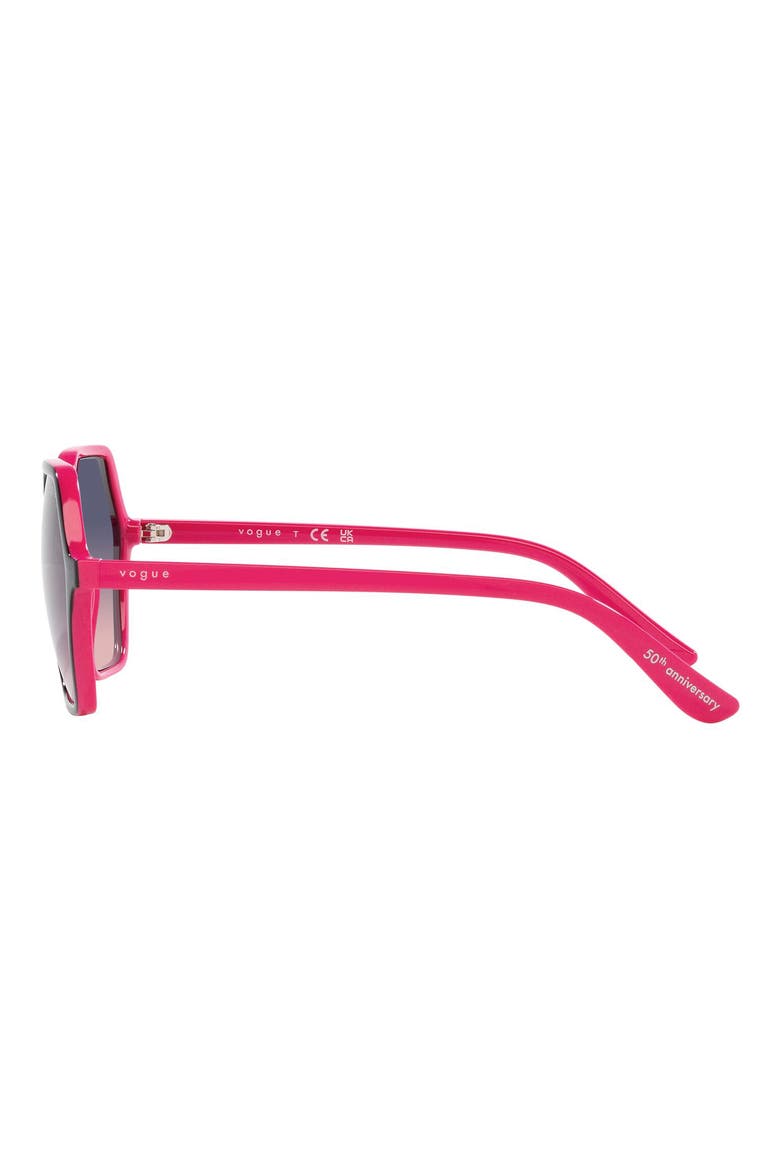 55mm Gradient Irregular Sunglasses, Alternate, color, BLUE GRADIENT