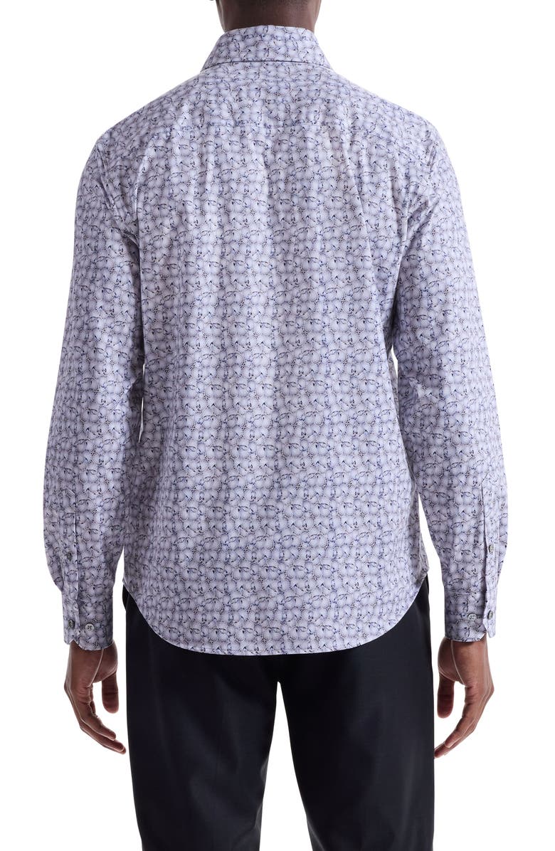 Bugatchi Devon OoohCotton<sup>®</sup> Paisley Button-Up Shirt, Alternate, color, Platinum