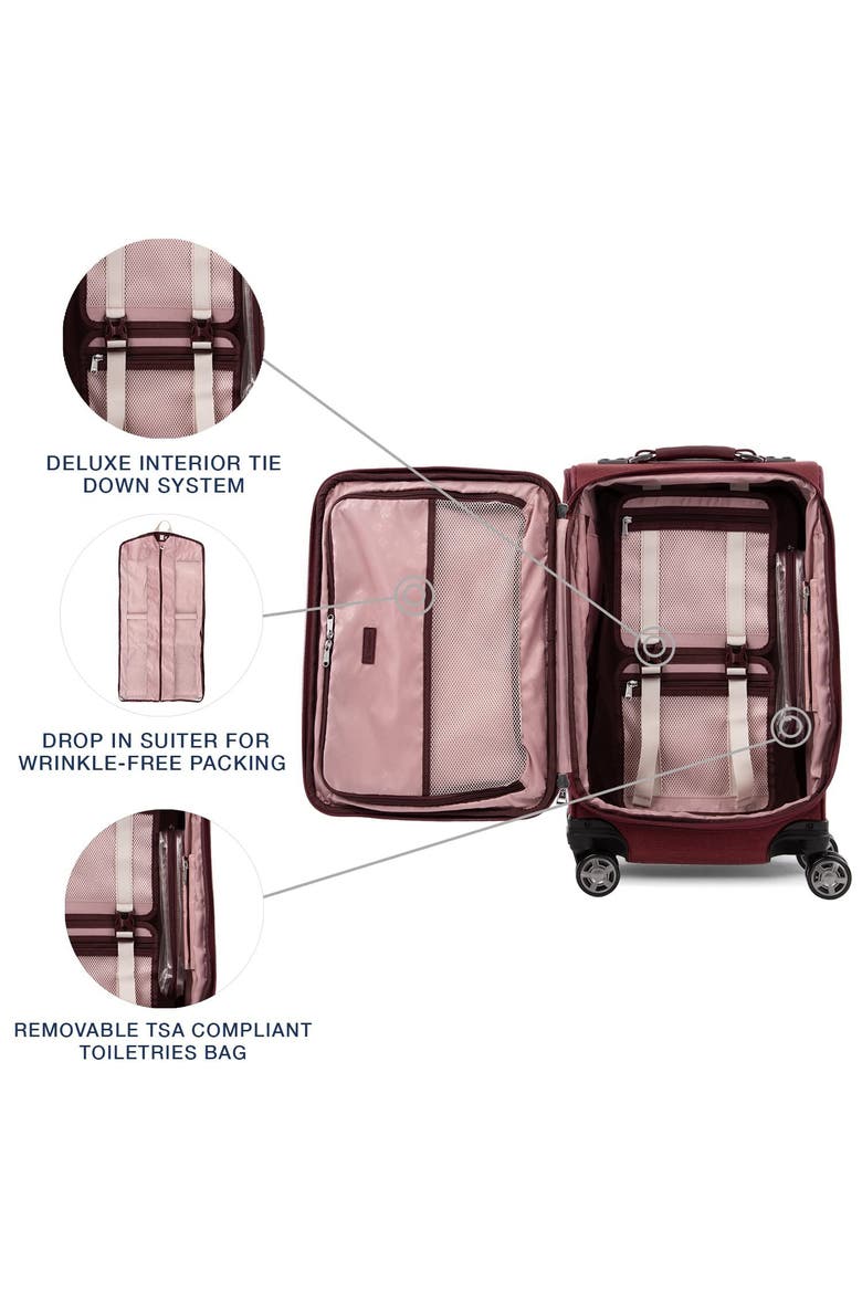 Platinum Elite Softside Expandable 21" Carry On Spinner Luggage, Alternate, color, Bordeaux Red