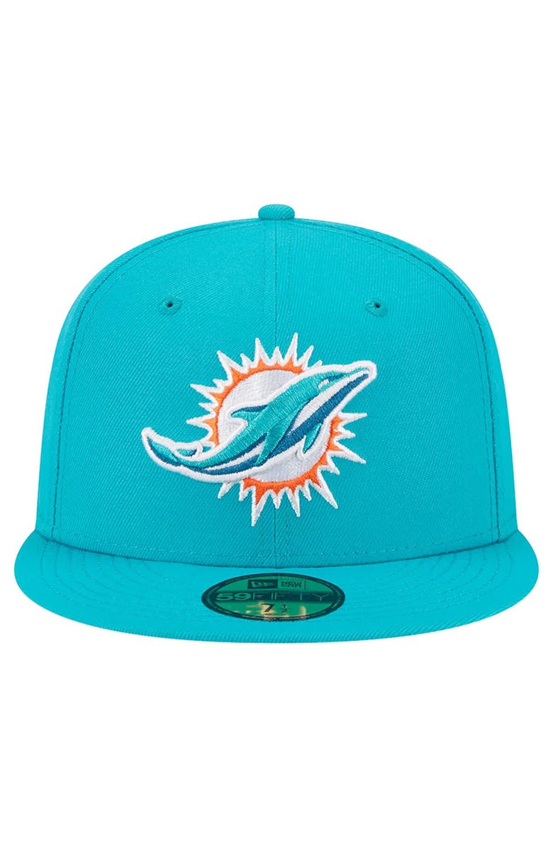 New Era Men's New Era Aqua Miami Dolphins  Main 59FIFTY Fitted Hat, Alternate, color, 