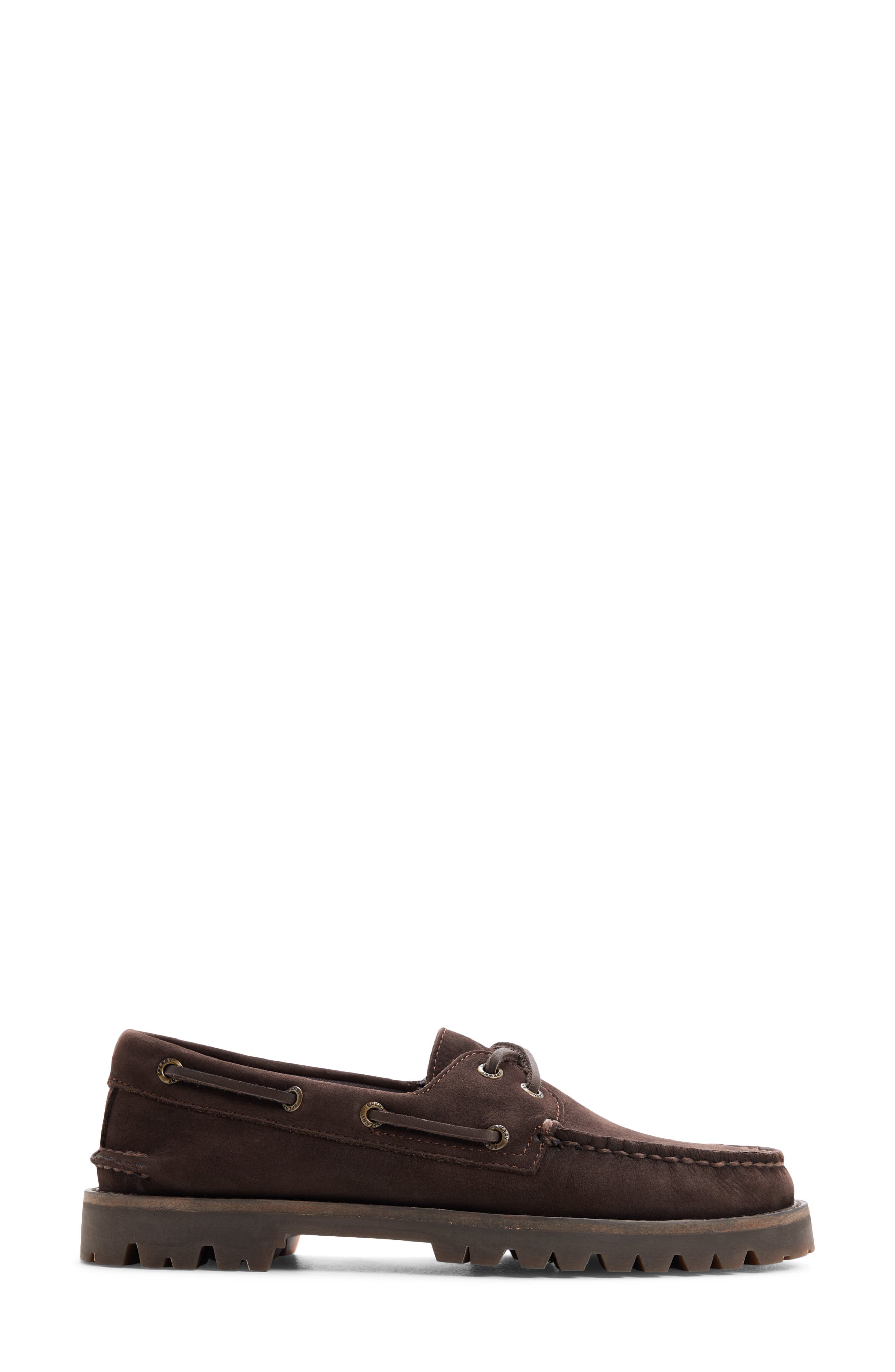 Authentic Original 2-Eye Lug Boat Shoe, Alternate, color, DARK BROWN
