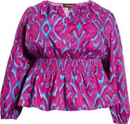 SUGARLIPS Ivani Mirana Smocked Waist Peplum Top