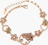 Modenaire Crystal Daisy Flower Adjustable Bangle Bracelet