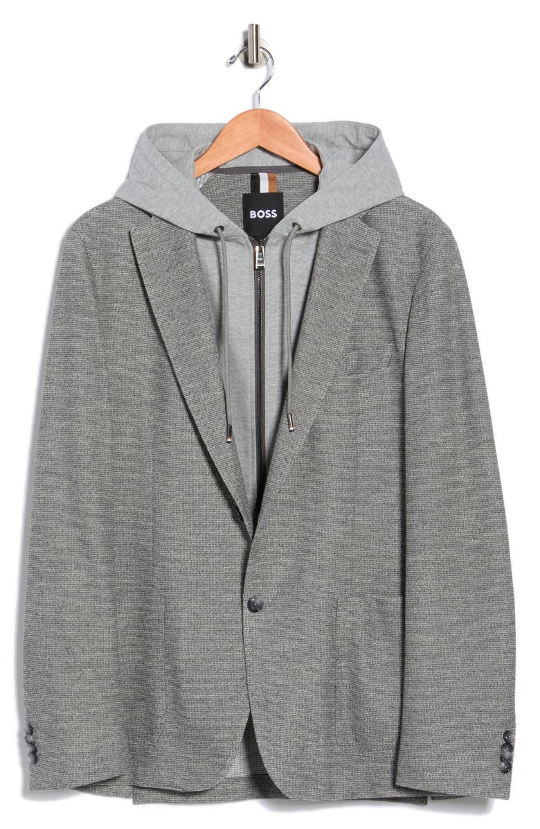 BOSS C-Hanry Hooded Dickey Sport Coat, Main, color, Medium Grey