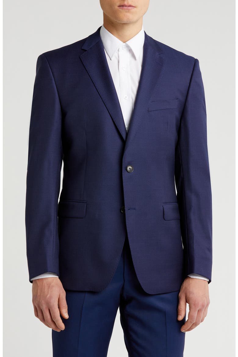 Notch Lapel Virgin Wool Sport Coat, Main, color, BLUE