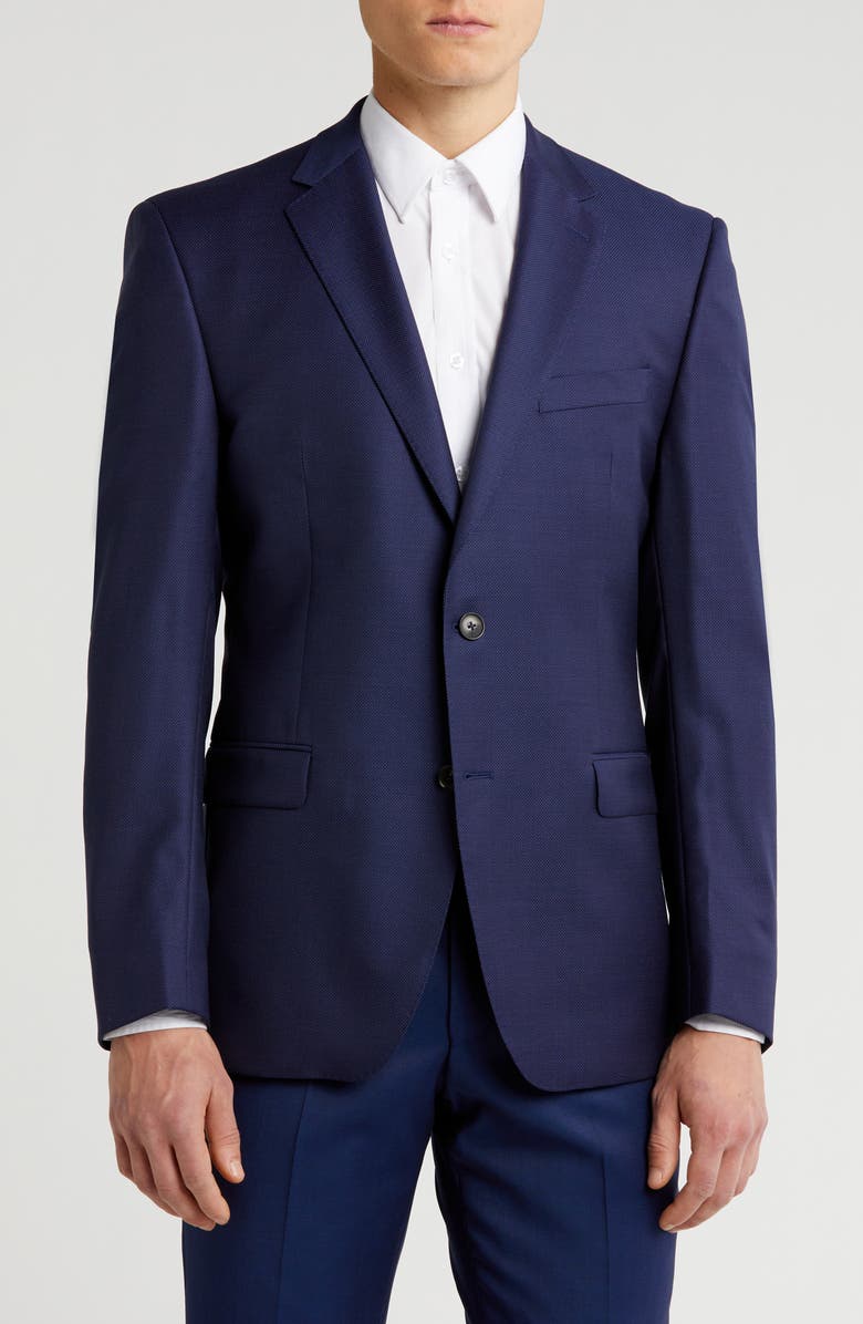 DIGEL Notch Lapel Virgin Wool Sport Coat, Main, color, Blue