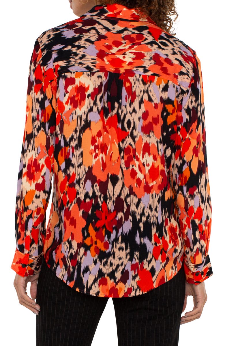 Liverpool Floral Button-Up Shirt, Alternate, color, Brnt Orng Flrl