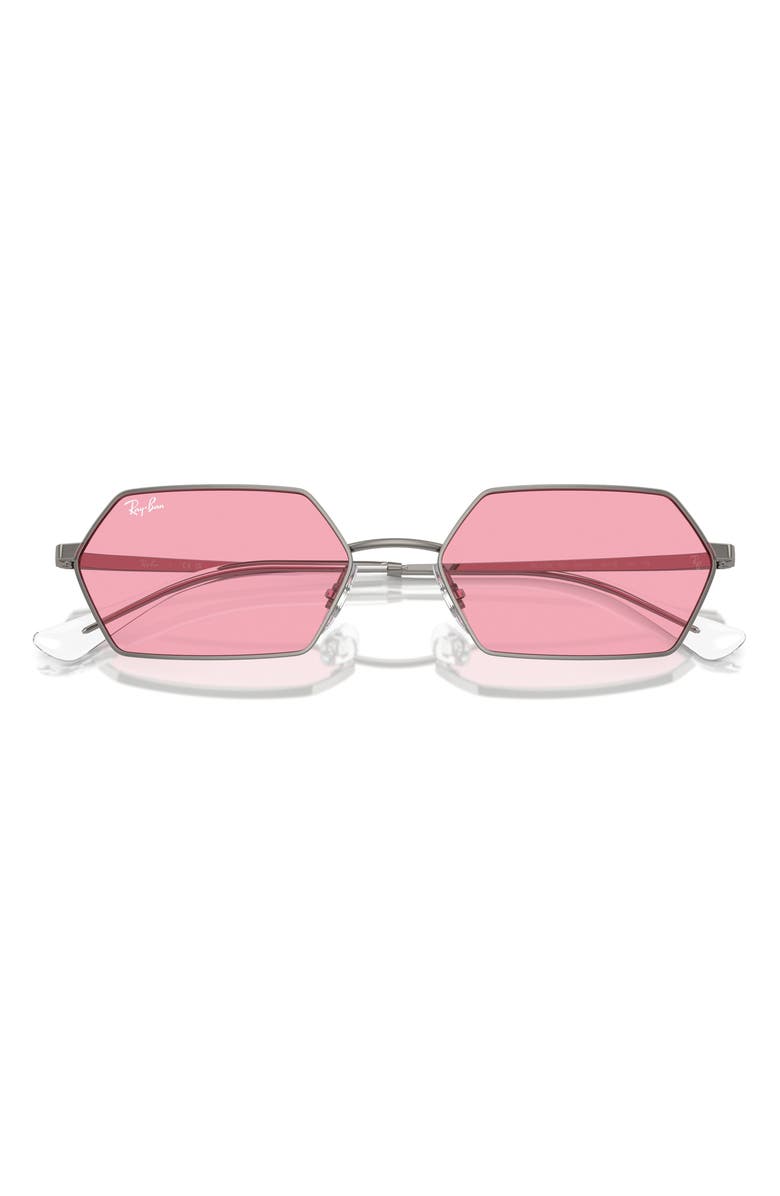Ray-Ban 55mm Frameless Rectangle Sunglasses, Alternate, color, Pink