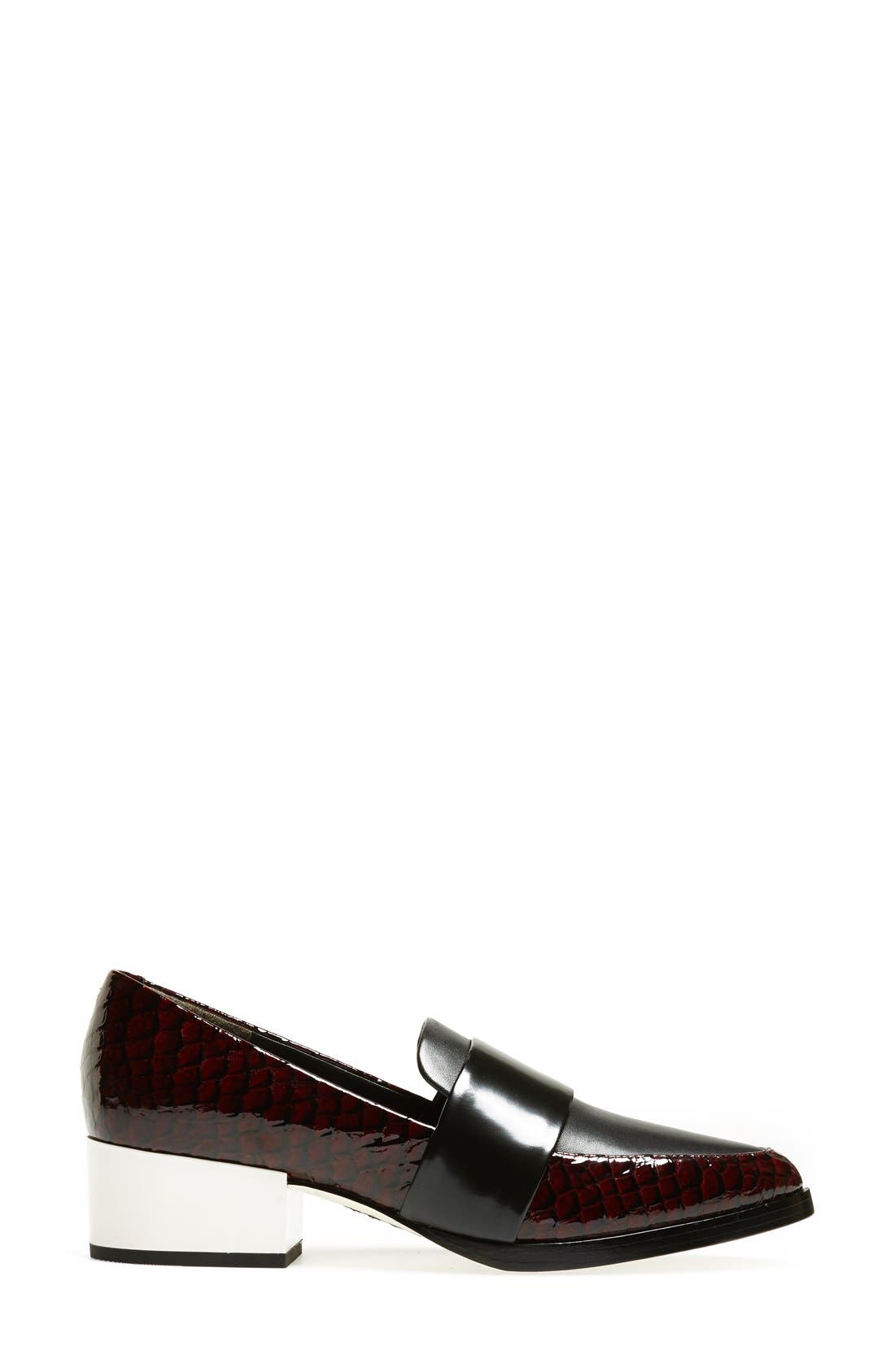 'Quinn' Loafer, Alternate, color, BORDEAUX/ BLACK