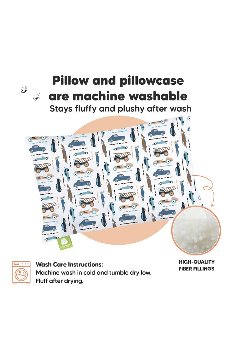 Toddler Pillow with Pillowcase, Alternate, color, Vroom