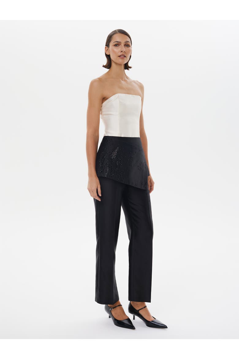 Silk-wool Embroided Mini Skirt, Alternate, color, Black