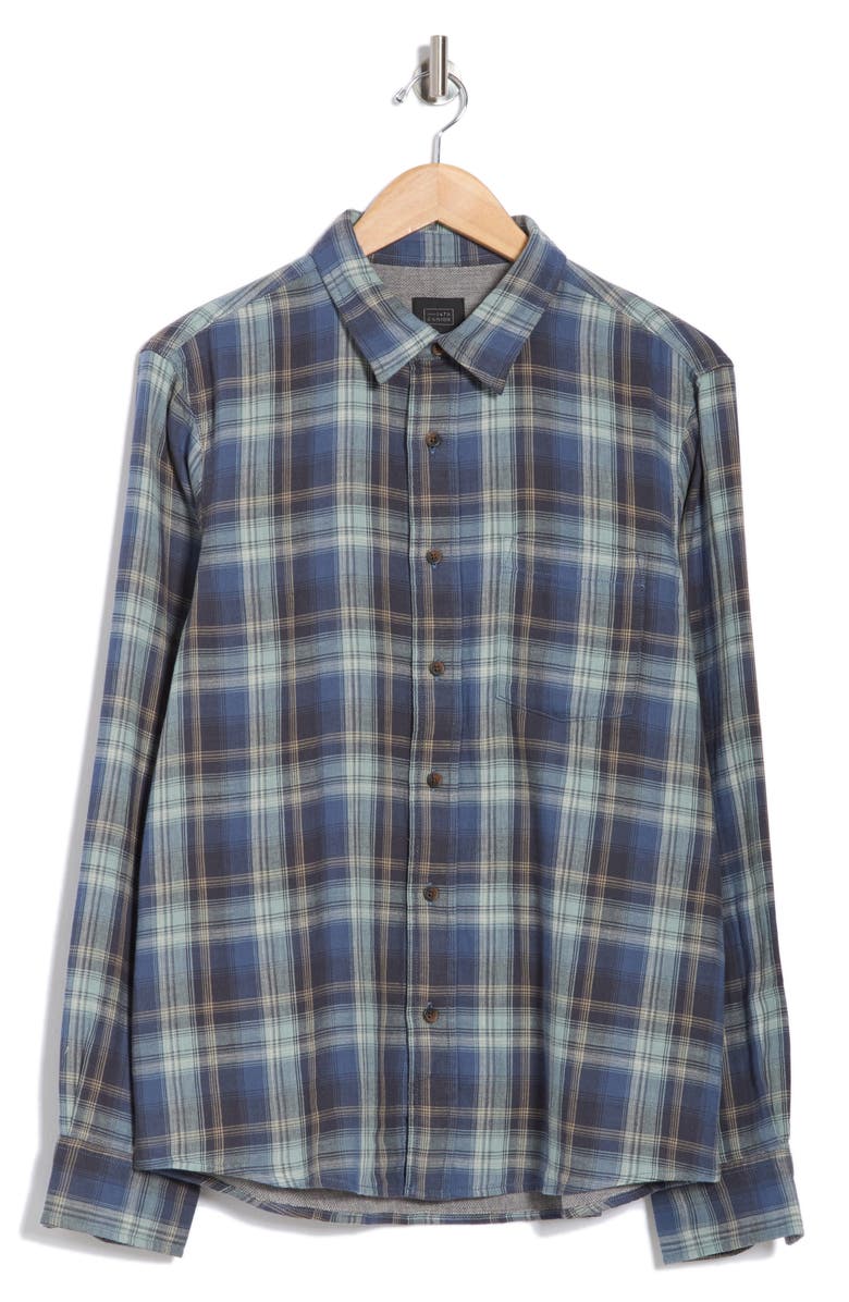 14th & Union Duofold Flannel Button-Up Shirt, Alternate, color, Navy India Ink Jack Plaid
