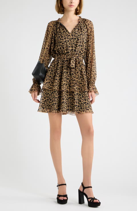 Floral Chiffon Tiered Minidress