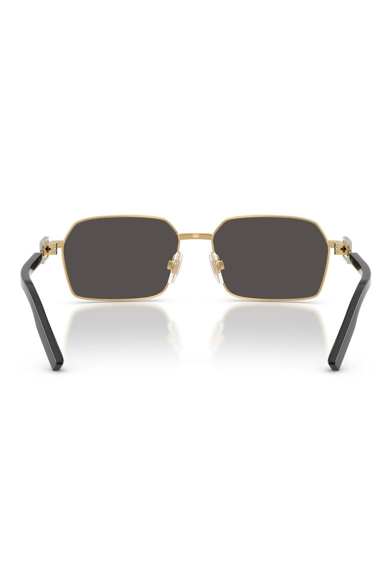 56mm Rectangular Sunglasses, Alternate, color, GOLD / DARK GREY