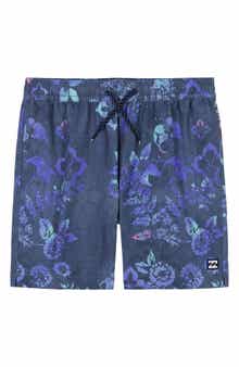 Billabong Kids' Good Times Floral Water Repellent Layback Swim Trunks