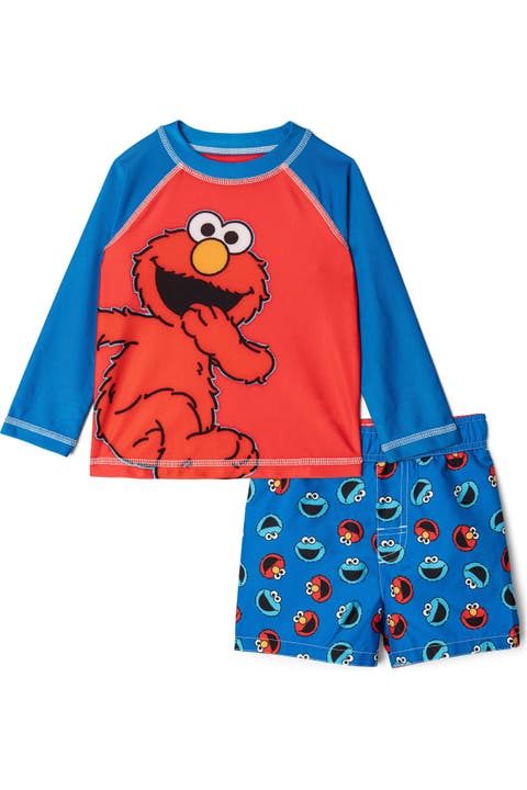 2-Piece Swimwear Rash Guard and Swim Trunks Set