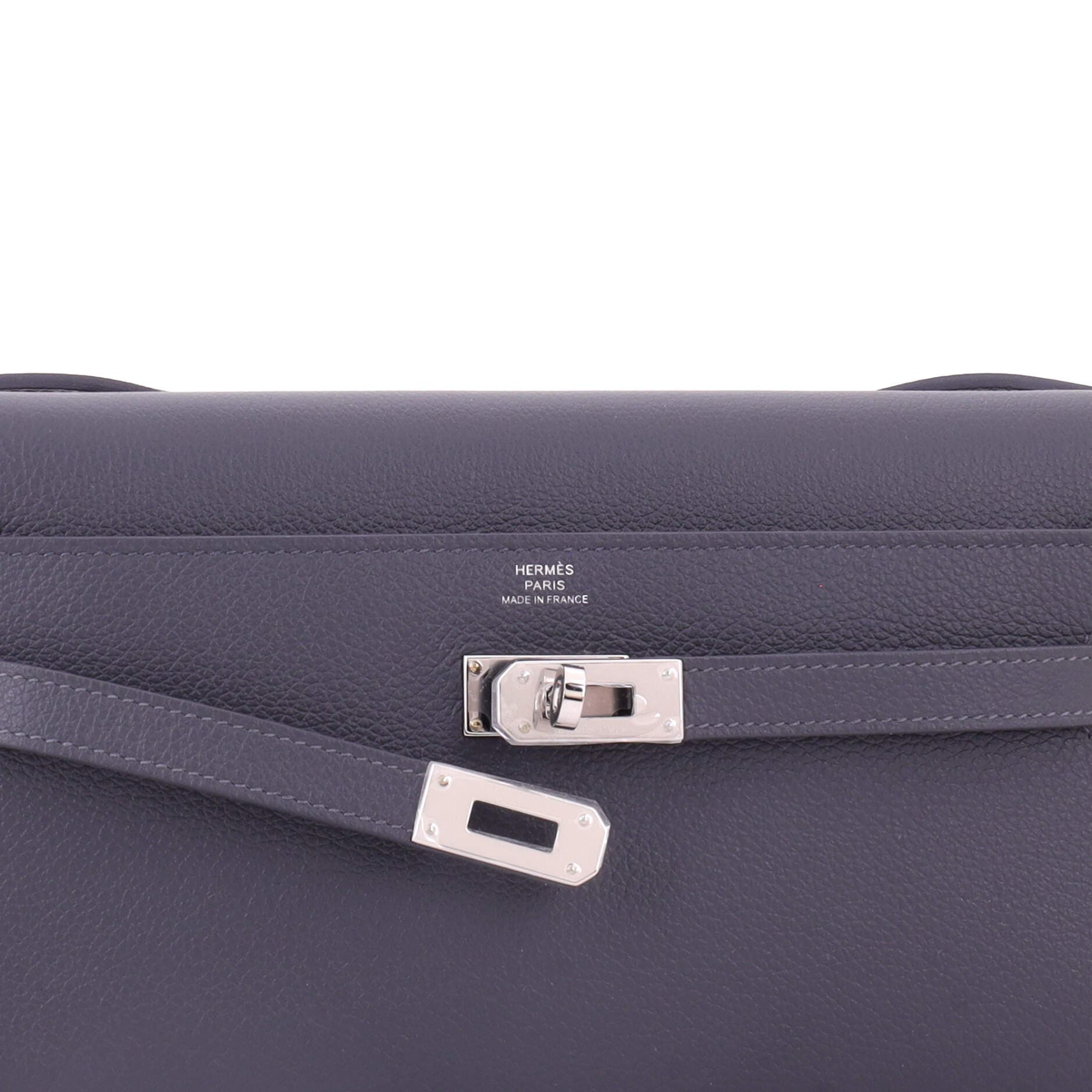 Pre-Owned Hermes Kelly To Go Wallet Evercolor, Alternate, color, Gris Misty