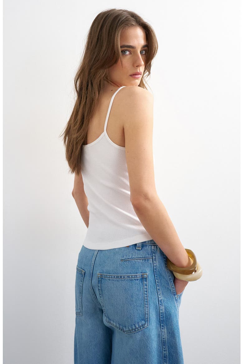 Rib Micro Curve Hem Tank, Alternate, color, WHITE