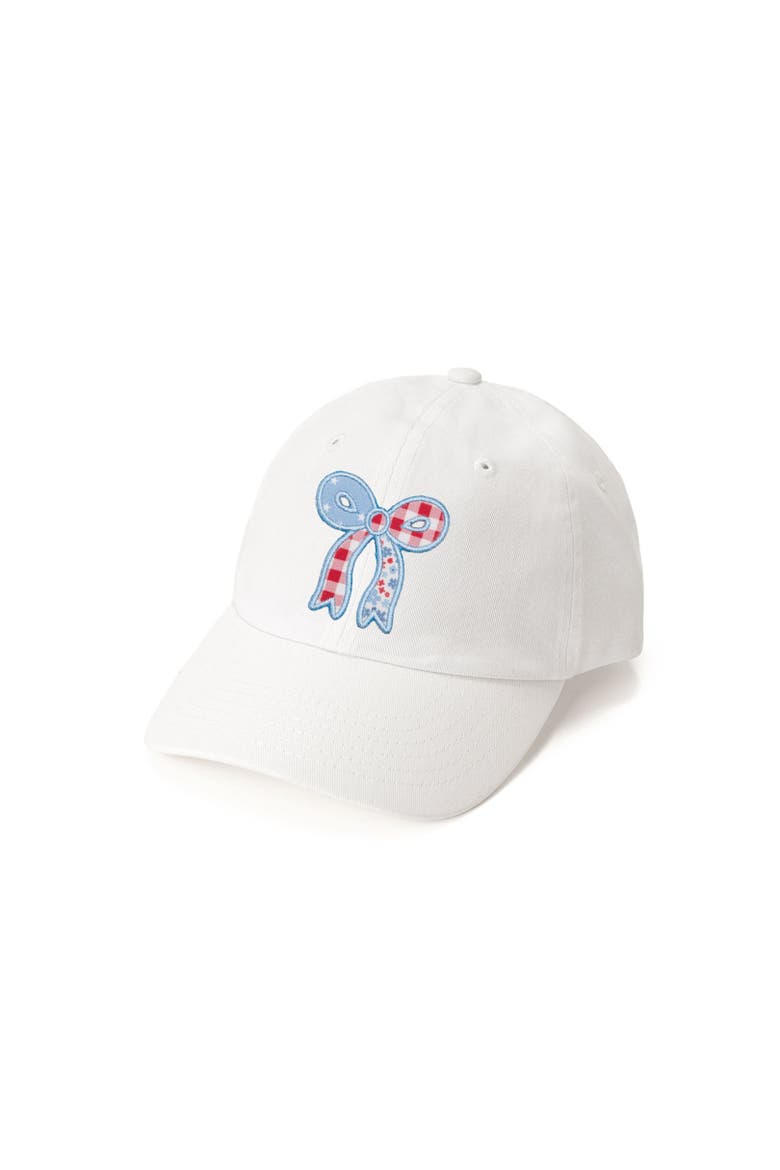 Patchwork Bow Patch Patch Baseball Hat, Main, color, White