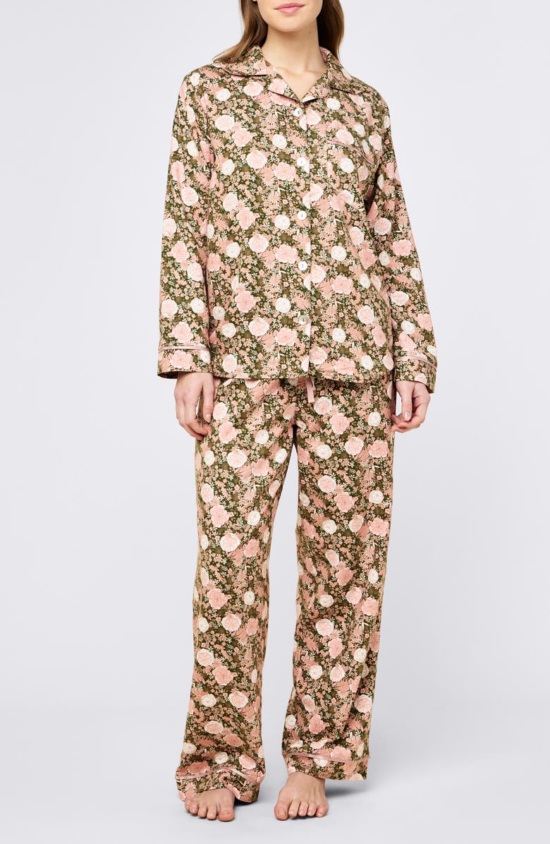Papinelle Meribel Cozy Pajamas, Main, color, Moss