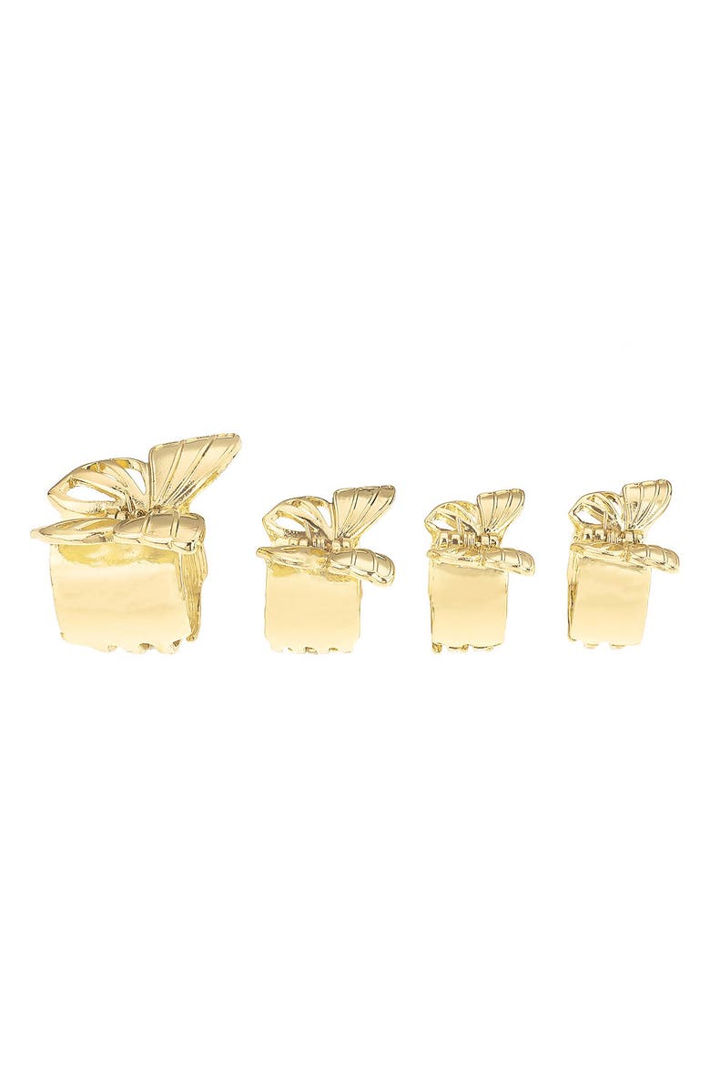 Ettika Set of 4 Butterfly Jaw Clips, Alternate, color, Gold