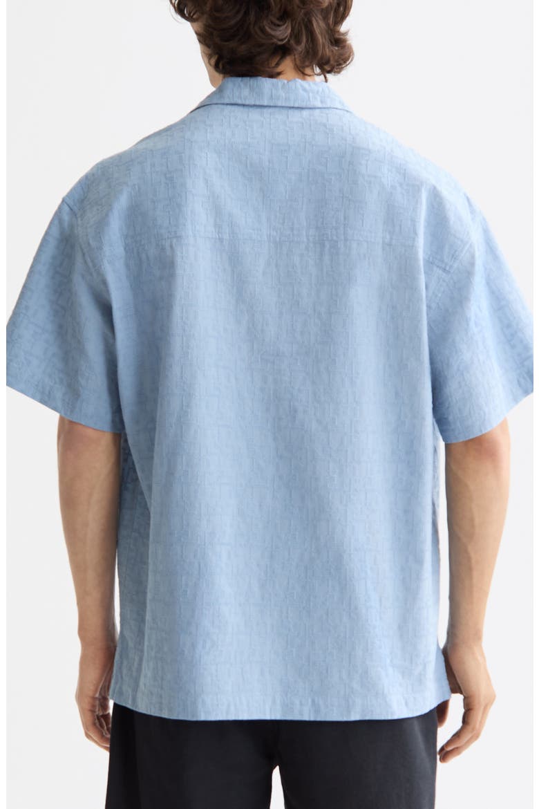 Macys Cross-Stitch Camp Shirt, Alternate, color, FADED DENIM