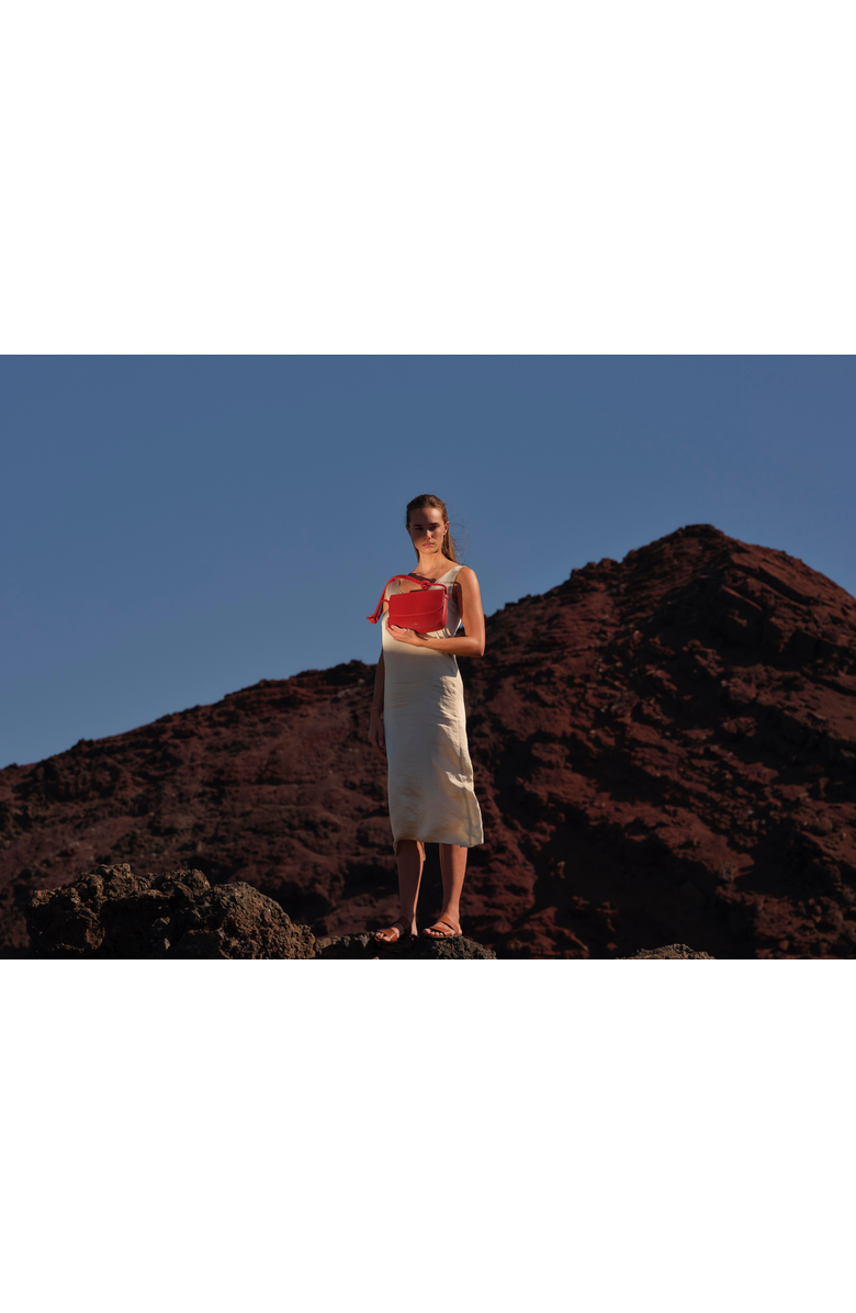 LA PORTEGNA Lucia Shoulder Bag With Sliding Knots, Alternate, color, Red