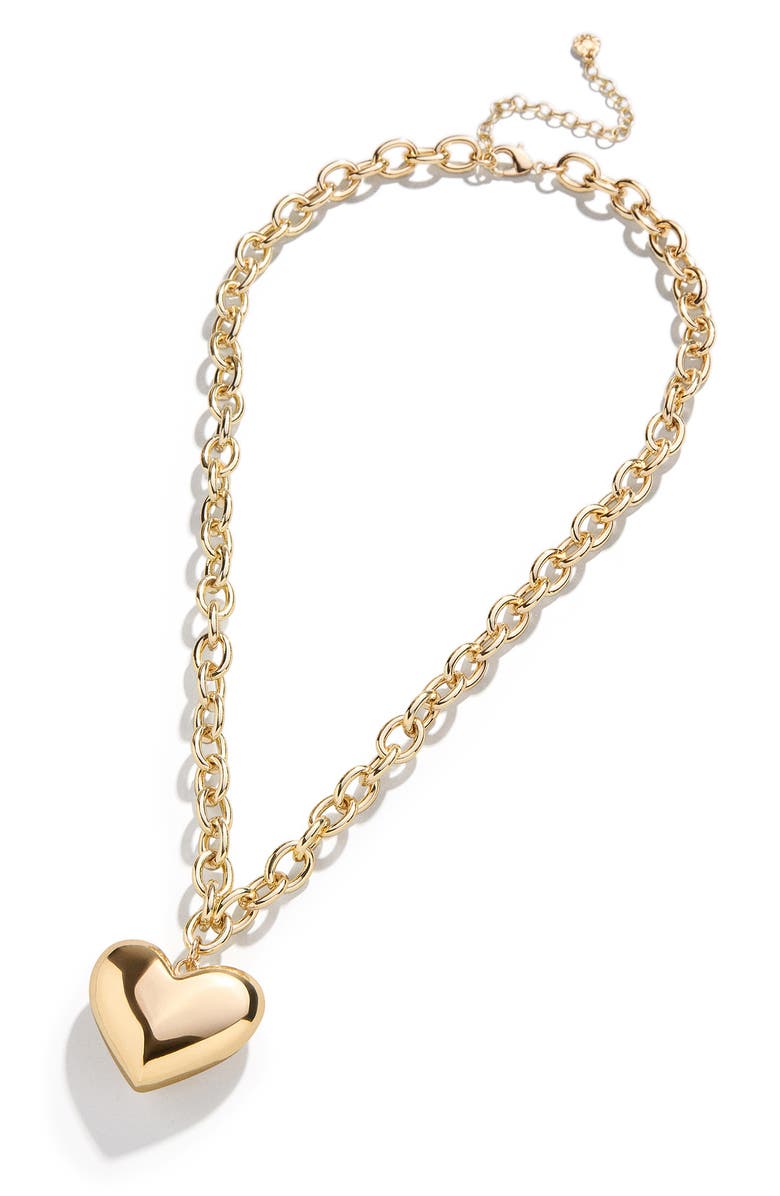 BaubleBar Millie Heart Pendant Necklace, Alternate, color, Gold