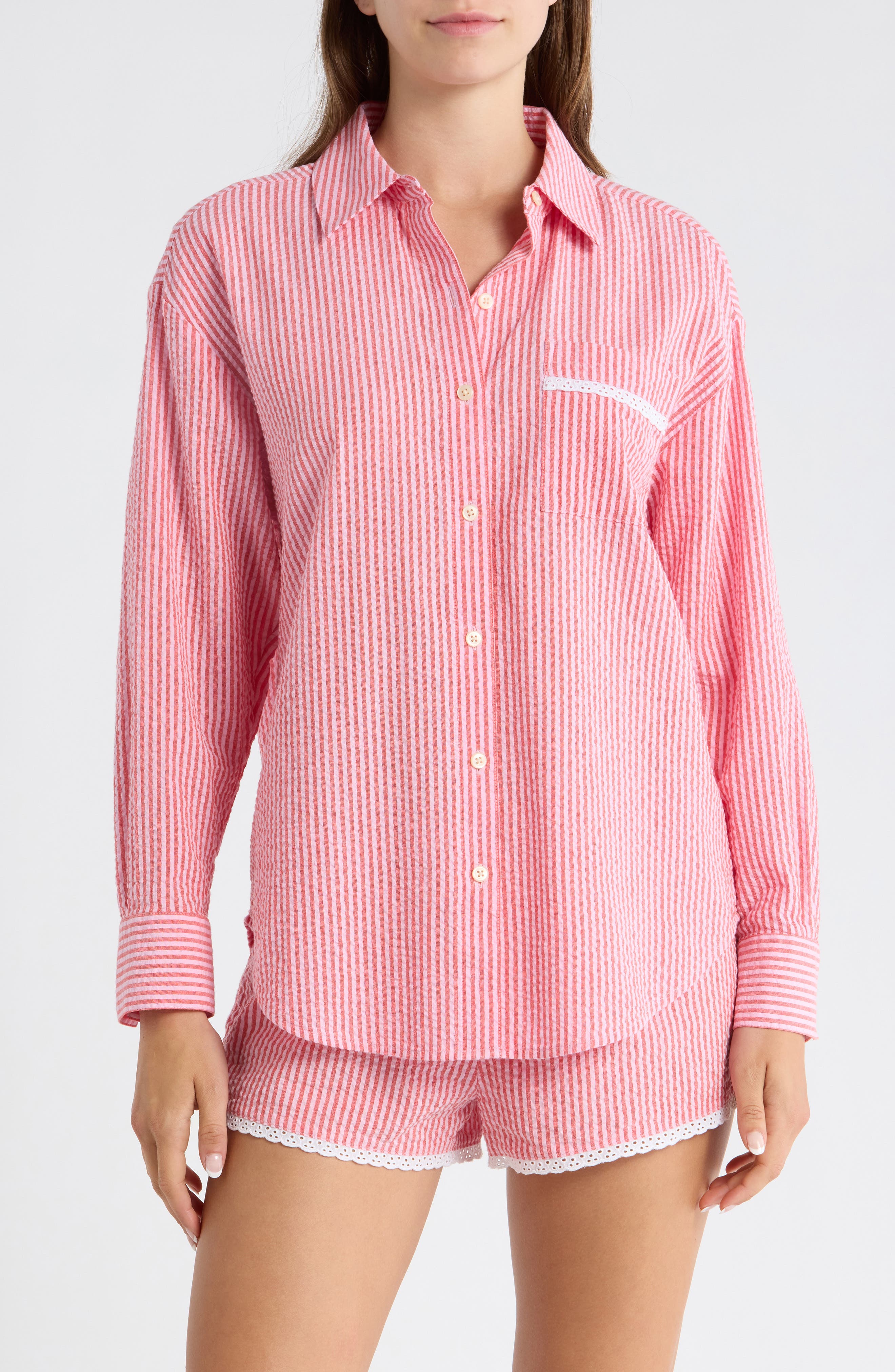 CORAL- PINK HICKORY STRIPE
