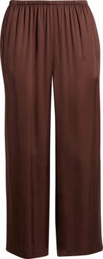 Nordstrom Print Pull-On Satin Crop Wide Leg Pants