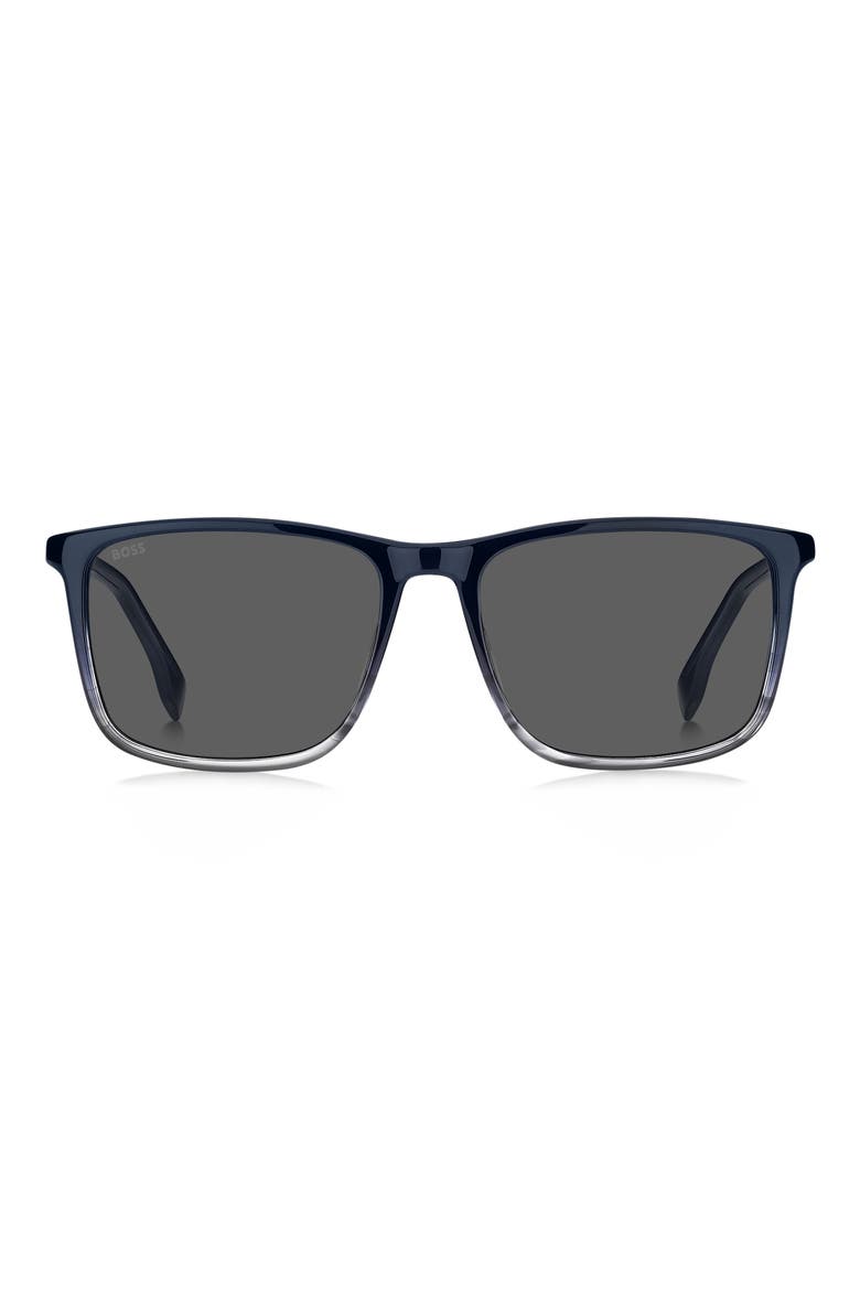 56mm Ombré Square Sunglasses, Main, color, BLUE HORN GREY