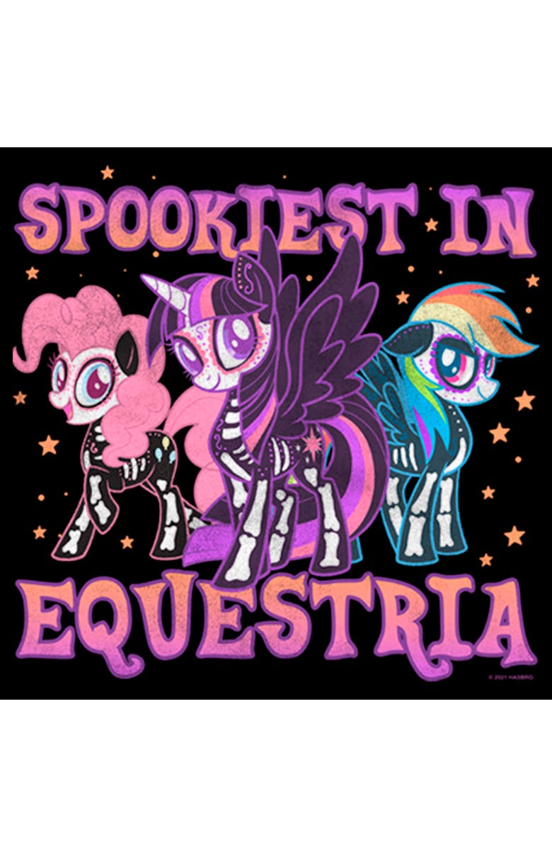 MY LITTLE PONY Girl's My Little Pony Halloween Trio Spookiest in Equestria Graphic T-Shirt, Alternate, color, Black