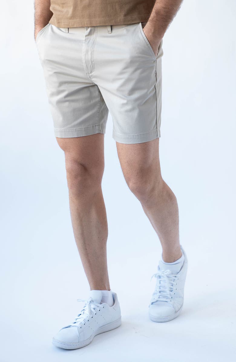 Devil-Dog Dungarees 7-Inch Performance Stretch Chino Shorts, Alternate, color, Putty