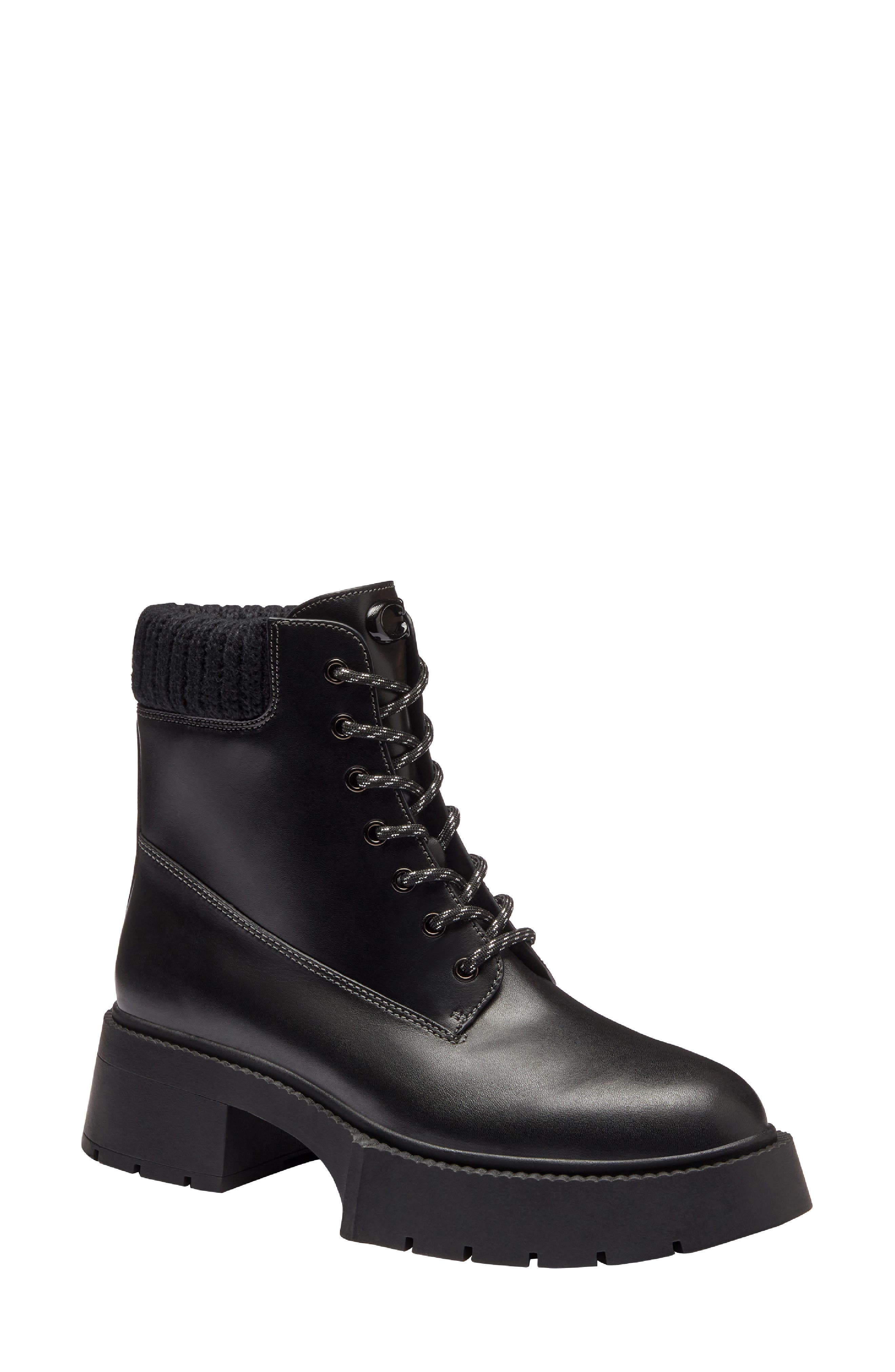COACH Leah Platform Boot, Main, color, Black