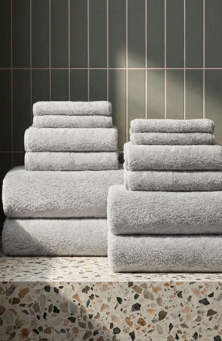 Italic Ultraplush Australian Cotton Towel 12-piece Family Set, Alternate, color, Light Gray