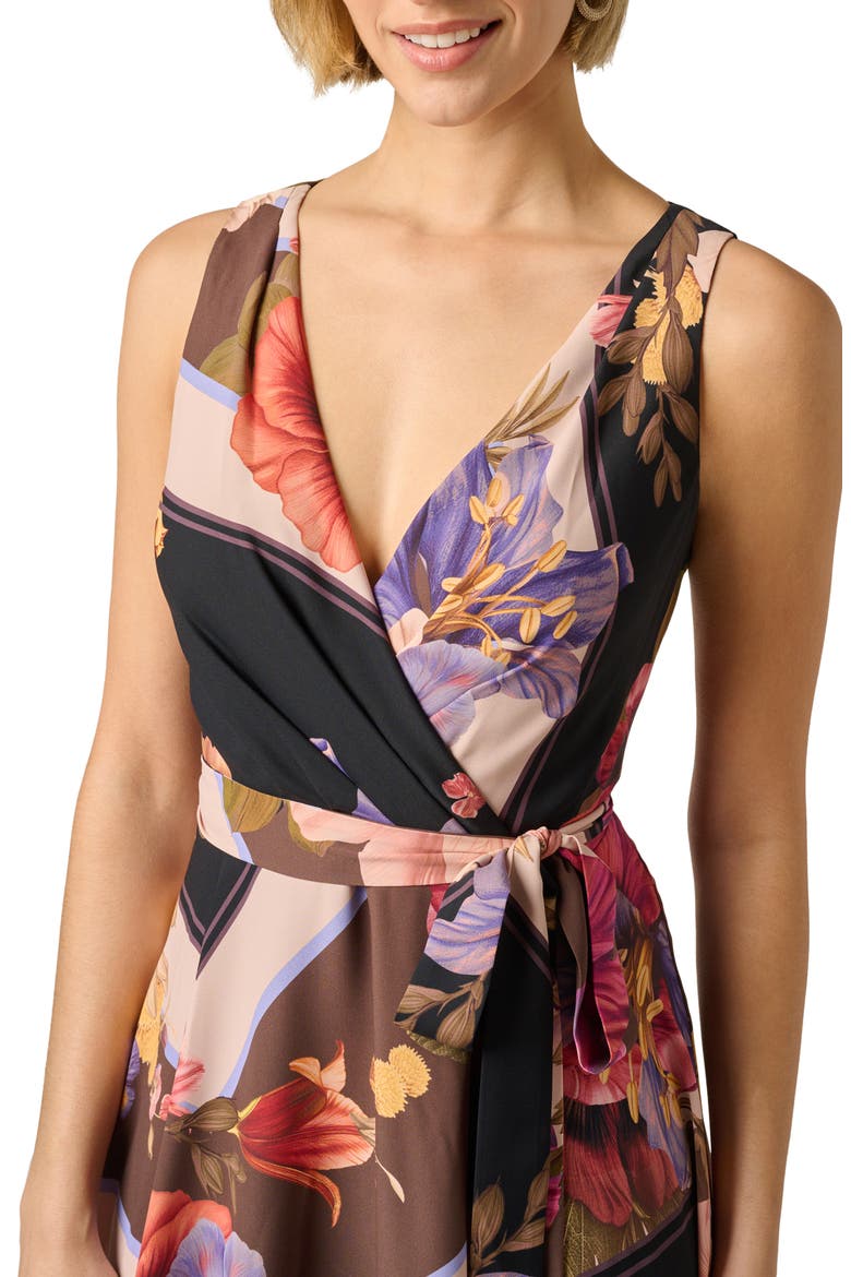 Print Handkerchief Midi Dress, Alternate, color, BLACK MULTI