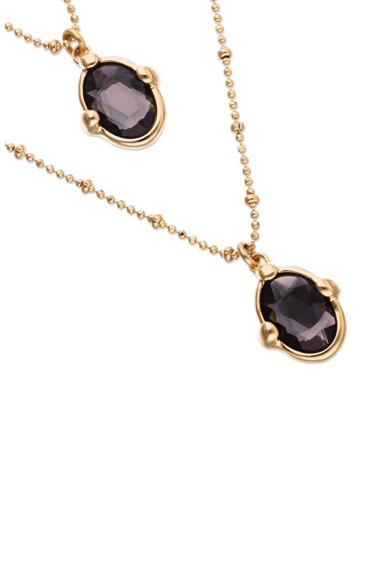 Double Necklace In 18K Gold And Small Faceted Crystals, Alternate, color, Gold