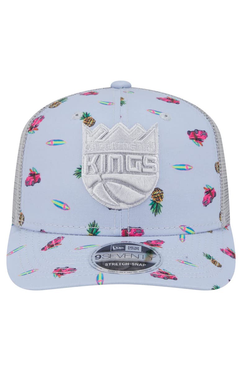 New Era Men's New Era Light Blue/Gray Sacramento Kings Adventure Aloha Pattern 9SEVENTY Stretch-Snap Hat, Alternate, color, Light Blue