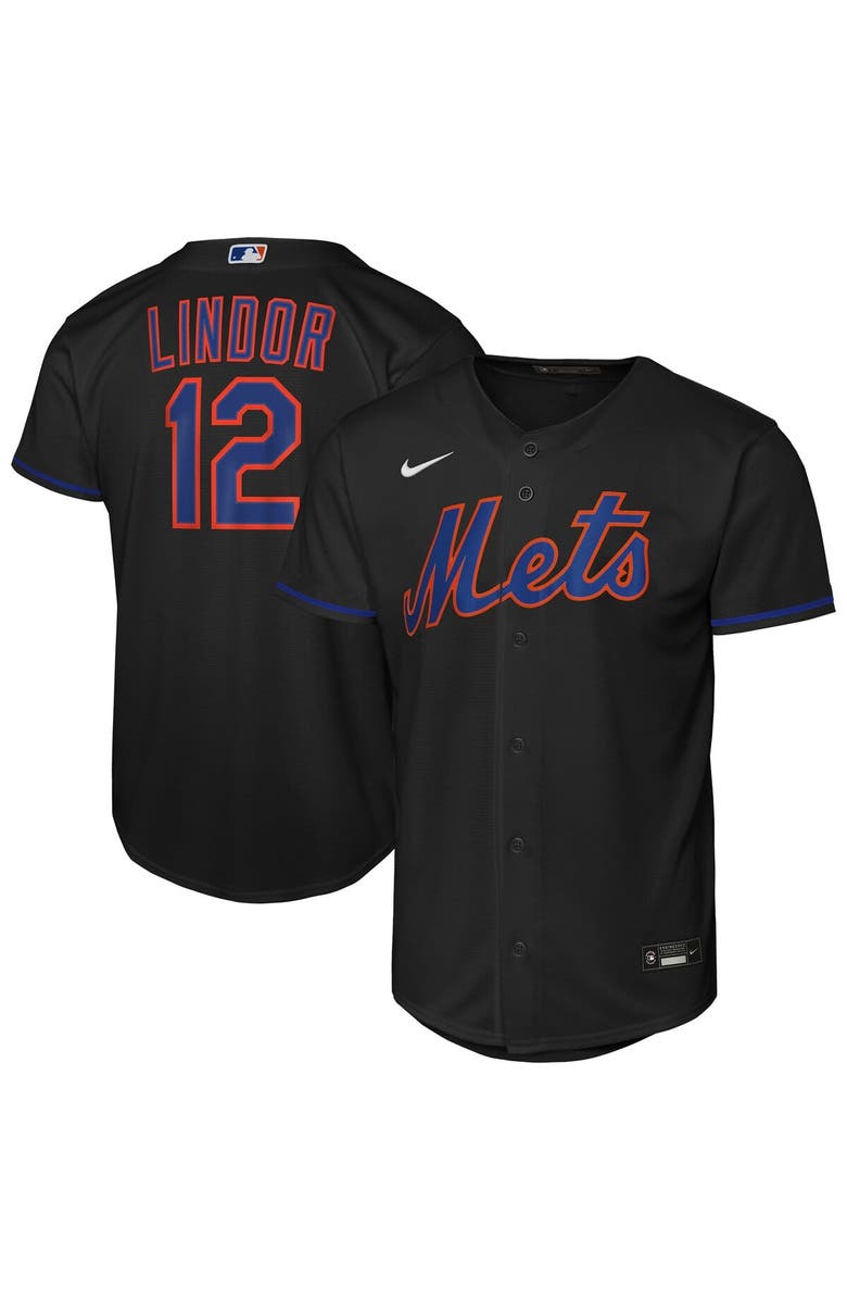 Nike Youth Nike Francisco Lindor Black New York Mets Alternate Replica Jersey, Main, color, Black