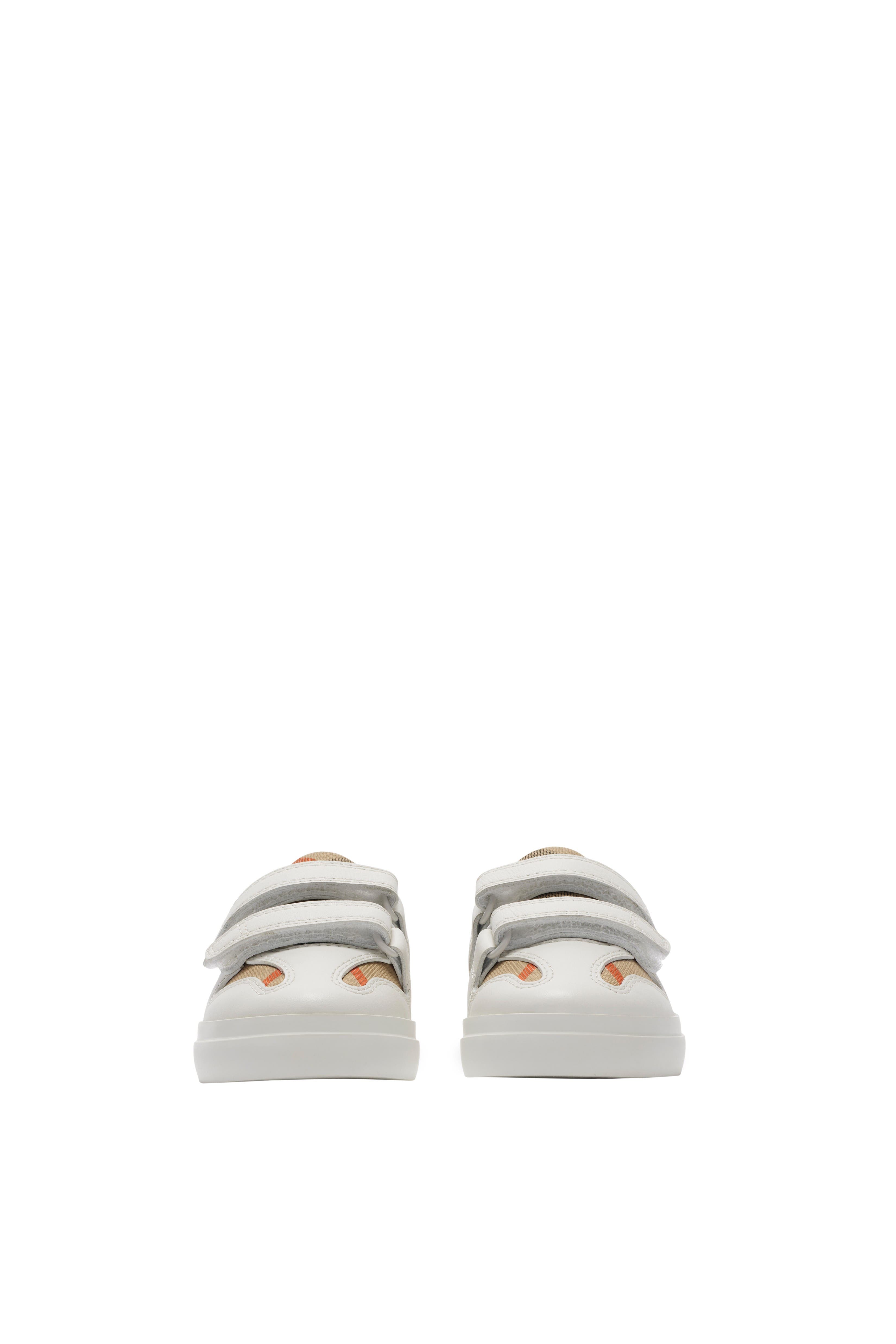 Check and Leather Sneakers, Alternate, color, Sand beige