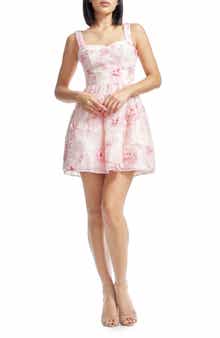 Melanie Embellished Floral Appliqué Cocktail Minidress