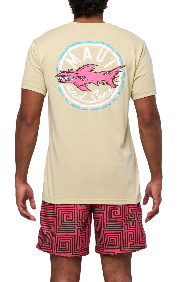Maui & Sons Aggro Logo Graphic T-Shirt, Alternate, color, Sand