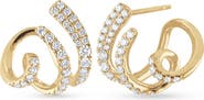 Bony Levy Liora 18k Gold Diamond Wavy Wrap Stud Earrings