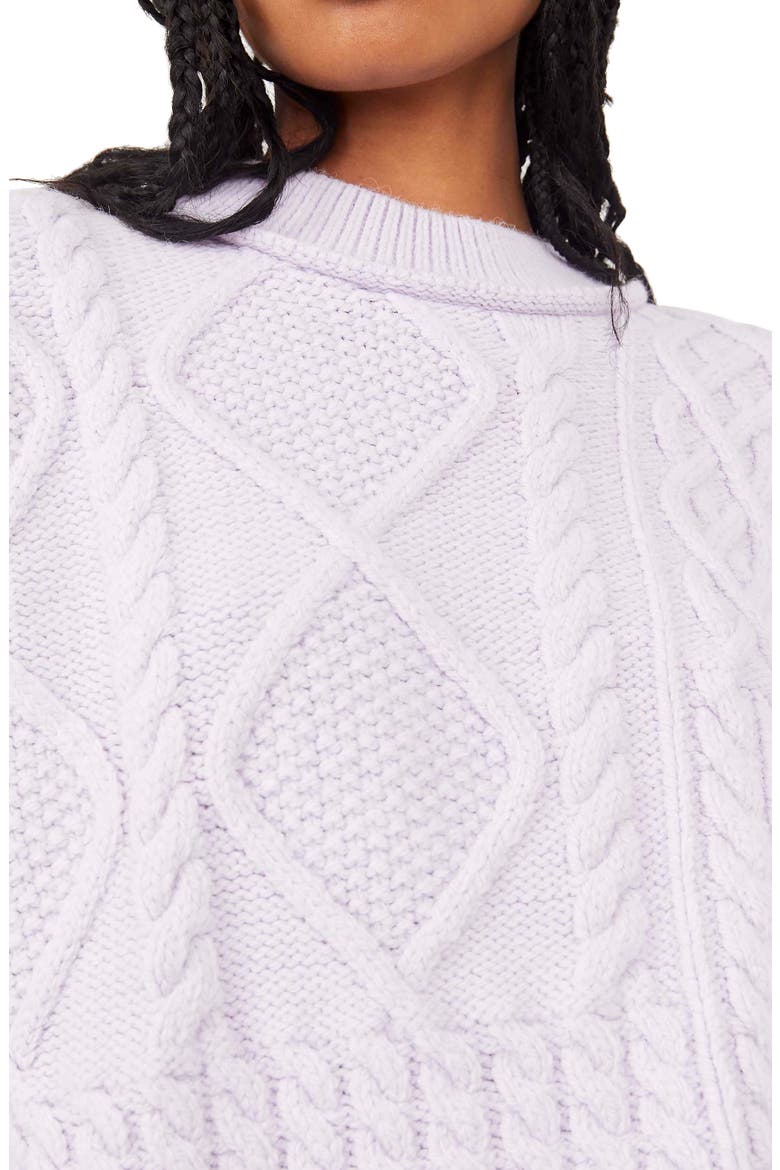 Leslie Cable Knit Oversize Sweater, Alternate, color, FROST LAVENDER