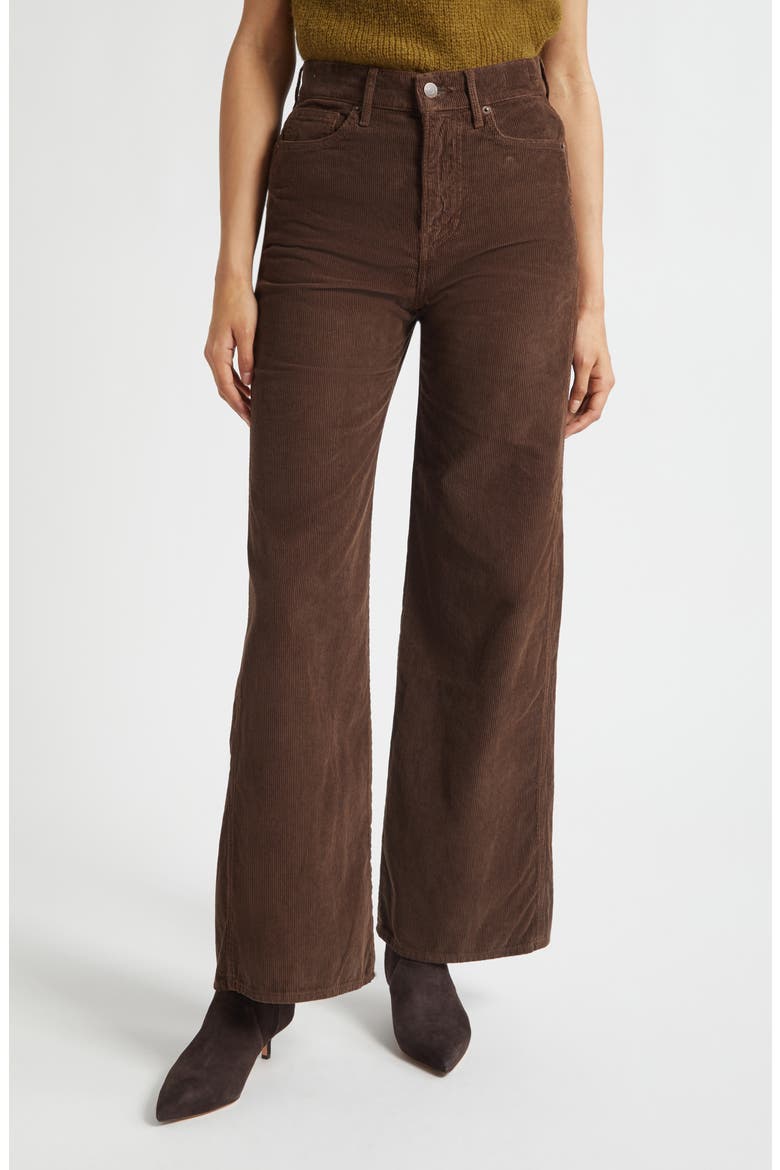 Taylor High Waist Wide Leg Corduroy Pants, Main, color, DARK UMBER