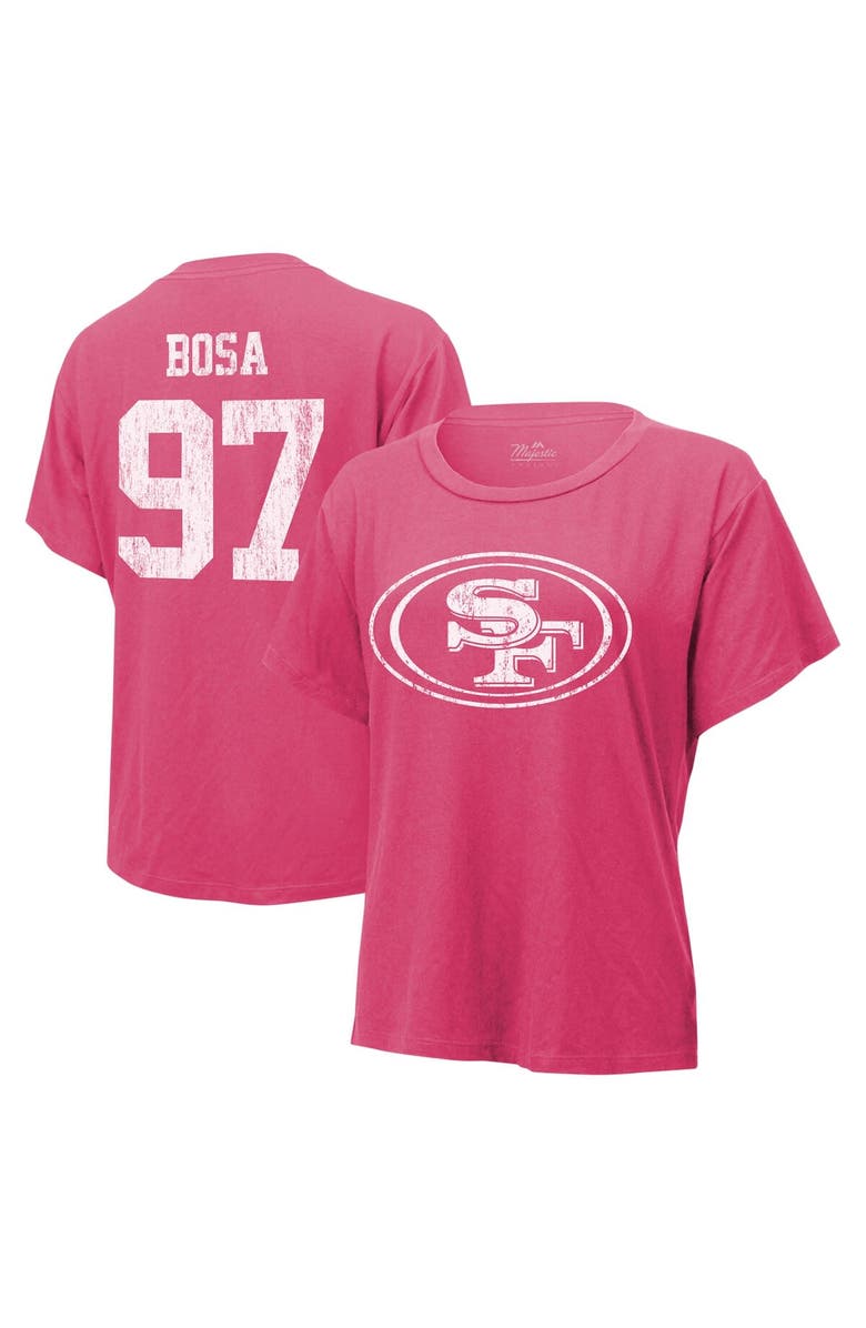 Majestic Threads Women's Majestic Threads Nick Bosa Pink San Francisco 49ers Name & Number T-Shirt, Main, color, Pink