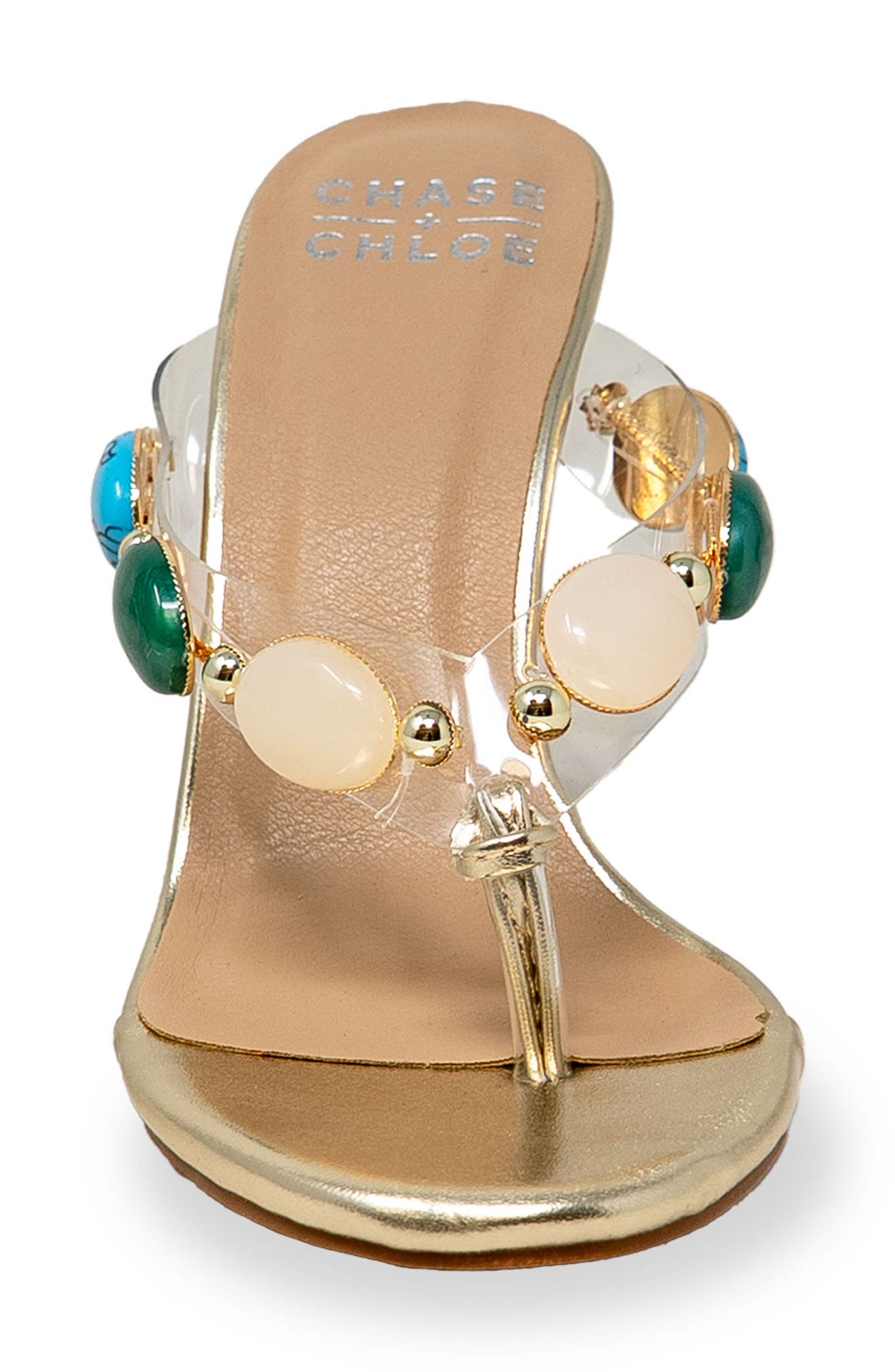 Beaded Strap Sandal, Alternate, color, GOLD METALLIC