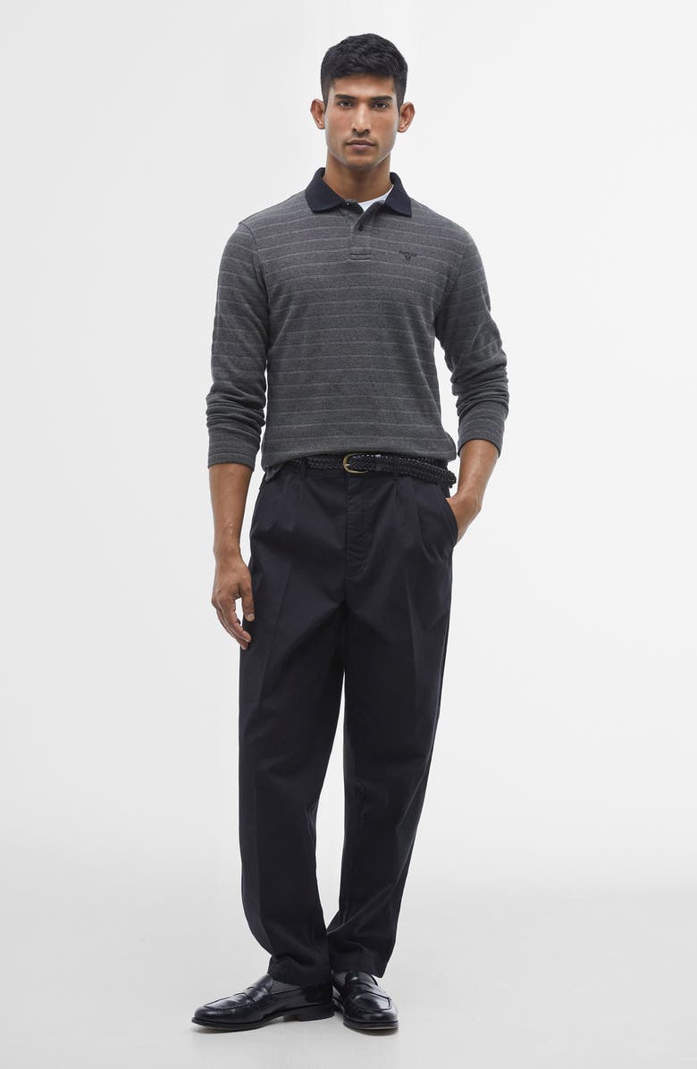 Barbour Cleveland Ribbed Long Sleeve Polo, Alternate, color,