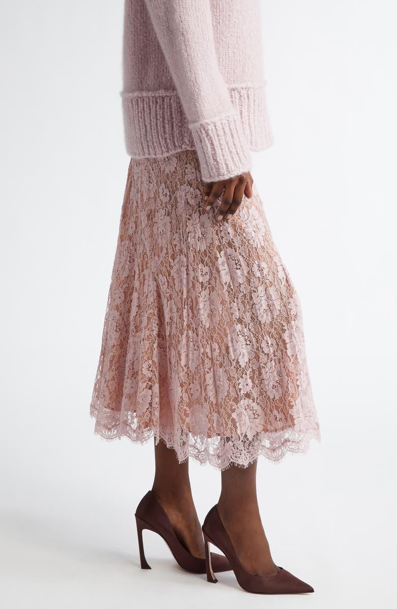 Michael Kors Collection Dance Crushed Floral Lace Skirt, Alternate, color, Blush