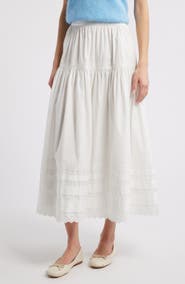 DÔEN Sebastiane Tiered Organic Cotton Poplin Maxi Skirt